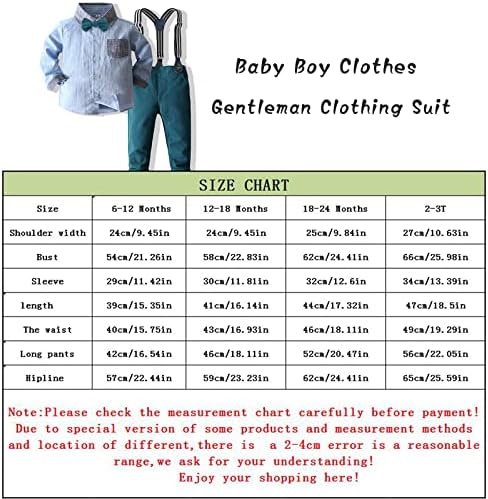 Kimocat Erkek Bebek Giysileri Beyefendi Giyim Takım Elbise için Yenidoğan Bebek papyon Gömlek + Askı Pantolon