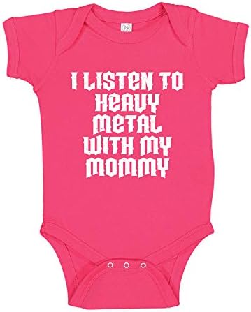 Ben dinlemek Ağır Metal ile Benim Anne Bebek Bodysuit Tek Parça veya Toddler Gömlek Müzik Giyim