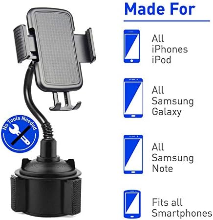 Araba Bardak Tutucu Telefon Dağı, evrensel Ayarlanabilir Bardak Tutucu Cradle araç tutucu iPhone Xs/Max/X/XR / 8 / 8 Artı, Samsung