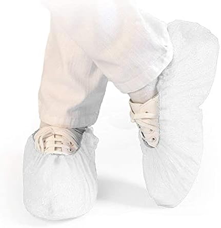AMZ Beyaz Tek Kullanımlık Ayakkabı Kapakları Tek Kullanımlık 100 Ayakkabı Koruyucu Paketi. Tek Beden Tüm Ağır Hizmet Tipi Bagaj