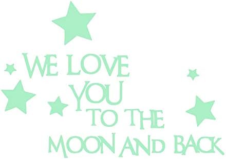 Yuyeran Güzel Bebek Kreş Duvar Çıkartması Kelimeler Sticker Geceleri Biz Seni Seviyorum Ay ve Arka Duvar Sticker Ev Dekor
