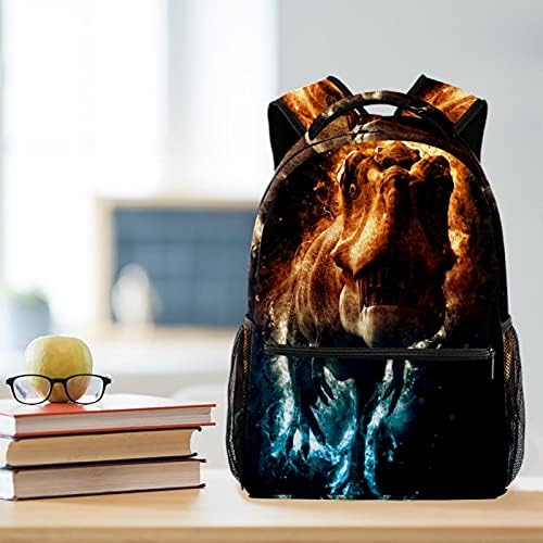 Benzersiz okul sırt çantası buz ve ateş dinozorlar hafif öğrenci seyahat çantası 11. 5x8x16 inç