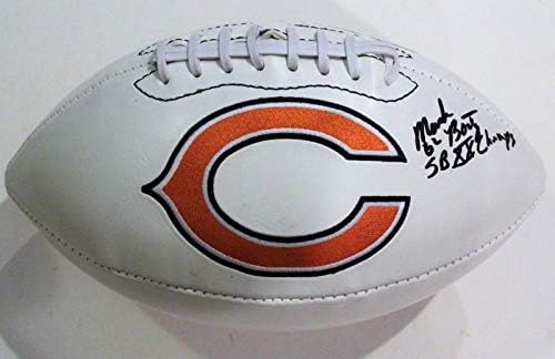 Mark Bortz Chicago Bears İmzalı Logo Futbol W / COA 1985 Super Bowl İmzalı Futbol Topları