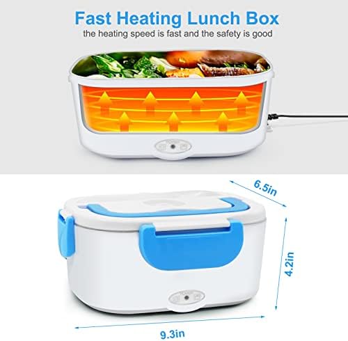 Elektrikli öğle yemeği kutusu 2 in 1, taşınabilir elektrikli öğle yemeği kutusu gıda ısıtıcı için Araba, kamyon, iş, ev ve İş-110