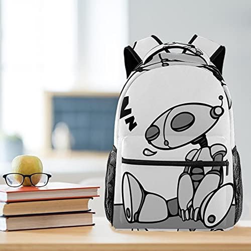Kampüs sırt çantası Robot gri en iyi okul çantası serin nötr erkek kız 11. 5x8x16 inç
