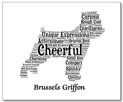 Brüksel Griffon Köpek Sevgilisi Hediyeler için Kadın, Erkek, Anne, Baba * Sanat Baskı Portre Mal * El Yapımı * Noel * Pet Kaybı