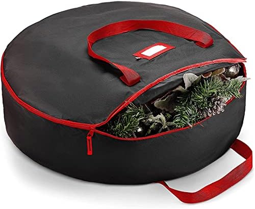 DYWHTY Noel Çelenk Saklama çantası Katlanabilir Noel Ağacı Organizatör Toz Geçirmez Gözyaşı Dayanıklı Çelenk Konteyner Kolu ıle