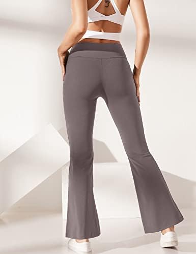 MELYUM Bayan Crossover Yüksek Waisted Flare Yoga Pantolon Bootcut Karın Kontrol Egzersiz Tayt Bootleg Çalışma Elbise Pantolon