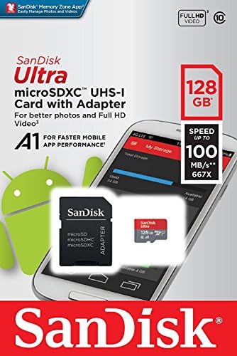 SanDisk 128GB SDXC Mikro Ultra Hafıza Kartı Paketi, Samsung Galaxy S10, S10+, S10e Telefon Sınıfı 10 (SDSQUAR-128G-GN6MN) Artı