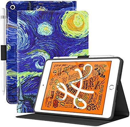 Supveco iPad kılıfı Mini 5 2019 9( iPad Mini 5th Nesil), Premium Darbeye Dayanıklı Standı Folio Kapak ile elastik kalemlik, akıllı