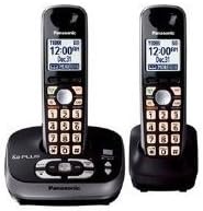 Panasonic KX-TG4032B DECT 6.0 PLUS Telesekreterli Genişletilebilir Dijital Telsiz Telefon, Siyah, 2 Telefon