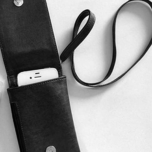 İnternet Kablosu Siyah Fiş Desen Telefon Cüzdan Çanta Asılı Cep Kılıfı Siyah Cep