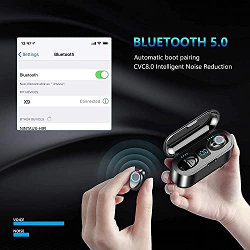 X-BAKLA Gerçek Kablosuz Kulaklık Bluetooth Kulaklıklar Yükseltilmiş Dokunmatik Kontrol ile Kablosuz Şarj Kılıf IPX8 Su Geçirmez