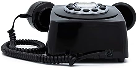 GPO 746 Duvara Monte Butonlu Retro Sabit Telefon - Kıvırcık Kordon, Otantik Zil-Siyah