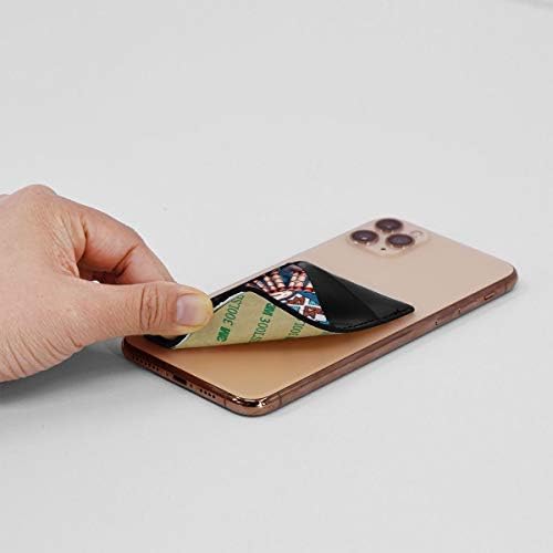 Kişiselleştirilmiş Özel Cep Telefonu kart tutucu Cüzdan Üzerinde Sopa Fotoğraf Ekleyin Adı Alıntı Yapışkan Kılıfı Kollu Cep Kredi