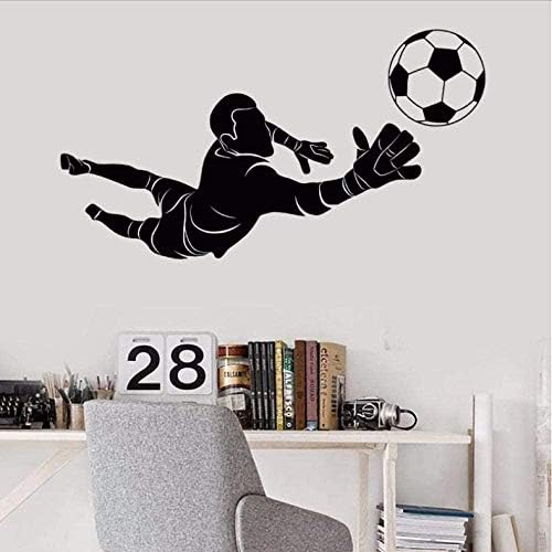 YJSS Spor Duvar Sticker Çıkarılabilir Futbol Kaleci Oyuncu Duvar Çıkartması Çocuk Boys Odası Dekor Vinil Spor Sanat Mural Duvar