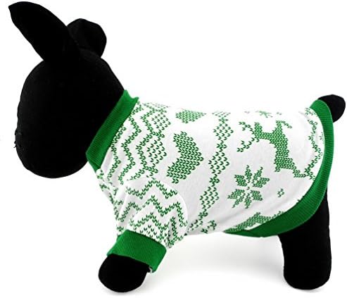 SELMAİ Köpek Kedi Küçük Köpek ıçin Pet Giysi %100 % Pamuk Ren Geyiği Baskı Gömlek T-Shirt Noel Tarzı Mavi
