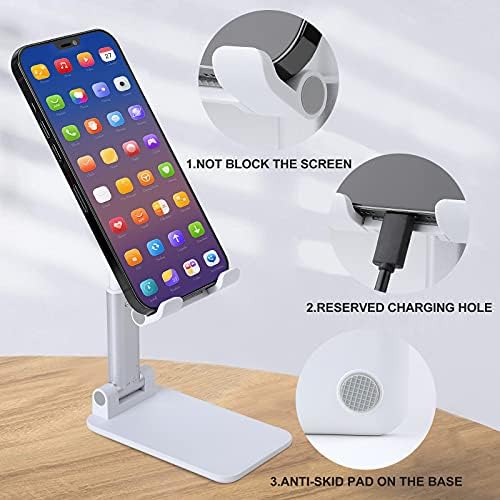 Renkli Sayılar Katlanabilir Cep Telefonu Standı Ayarlanabilir Tablet Tutucu Dağı Ev Ofis Masaüstü Beyaz Tarzı
