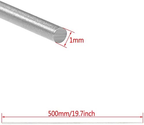 Fly-Fiber 304 Paslanmaz Çelik Yuvarlak Çubuklar 100 ADET 500mm / 19.7 inç Sanayi DIY Metaller Alaşımları Barlar Malzeme,çap: