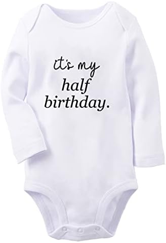 Bu Benim Yarım Doğum Günü Komik Tulum, Yenidoğan Bebek Bodysuits, Bebek Tulumlar, Yürümeye Başlayan Kıyafetler, Çocuklar Uzun