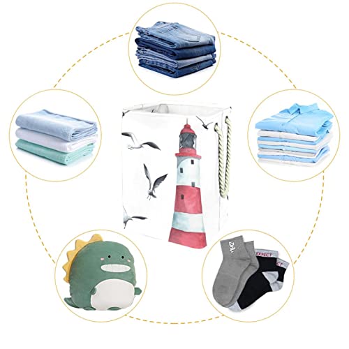 Oyuncak Depolama Sepeti Martı Deniz Feneri çamaşır sepeti Katlanabilir Sepet saklama kutusu Kutusu için Oyuncaklar, Atar, Yastıklar,