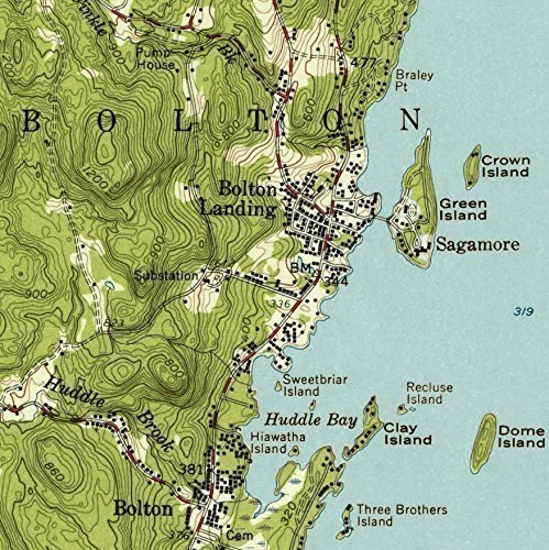 Lake George - 1958 USGS Eski Topografik Harita Özel Kompozit Basım New York Doğu Gölleri